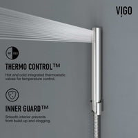 Complete shower panel kit with all mounting hardware and pressure balance