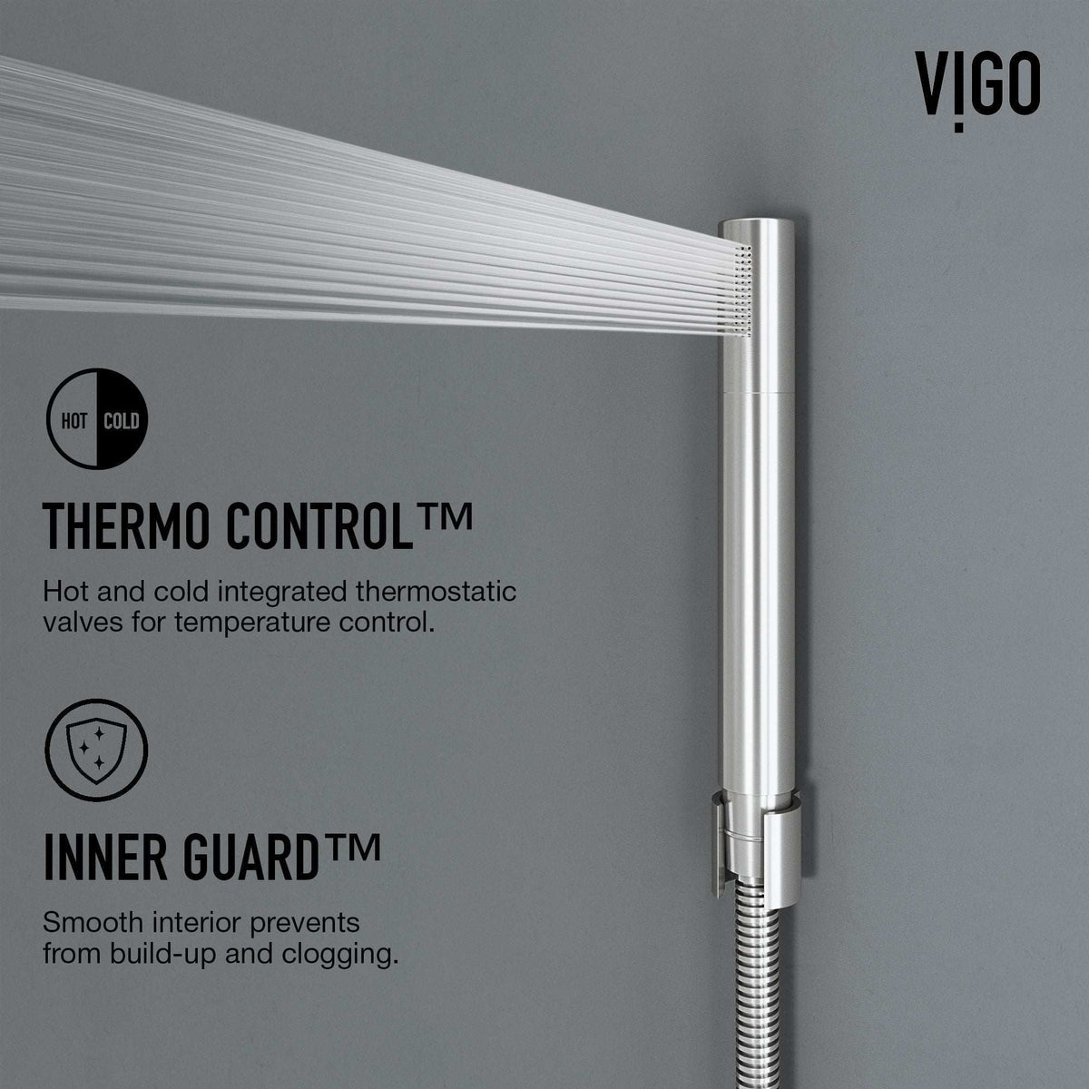 Complete shower panel kit with all mounting hardware and pressure balance