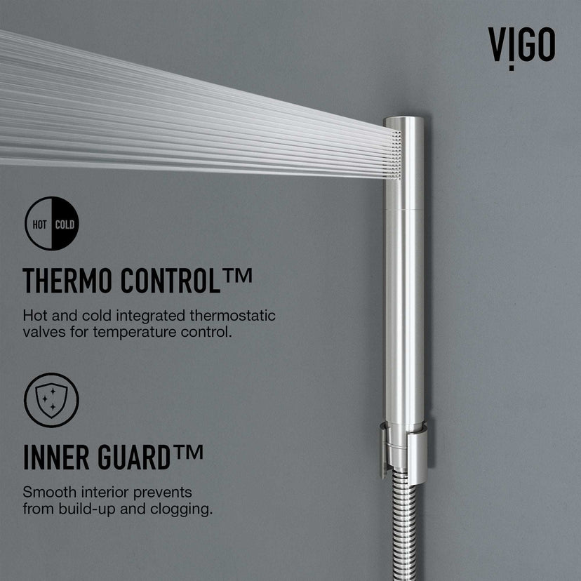 Complete shower panel kit with all mounting hardware and pressure balance