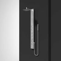 Modern shower system with brass hardware and stainless steel finish