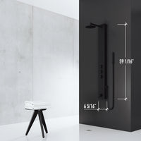 Aluminium shower panel with stainless steel finish and included mounting hardware