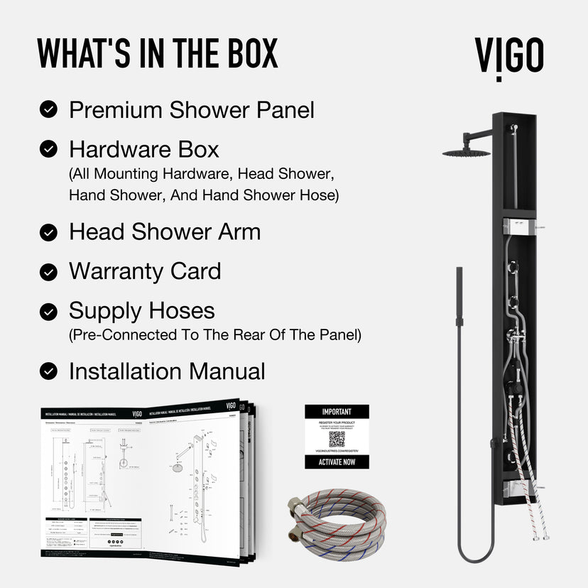 Wall mount shower unit with body spray, hand shower, and kink-free hose