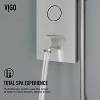 Shower panel with 4-way diverter, corrosion-resistant brass components, and compression connections
