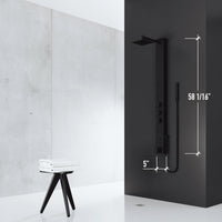 Shower panel with included supply lines, vacuum breaker, and pressure balance protection
