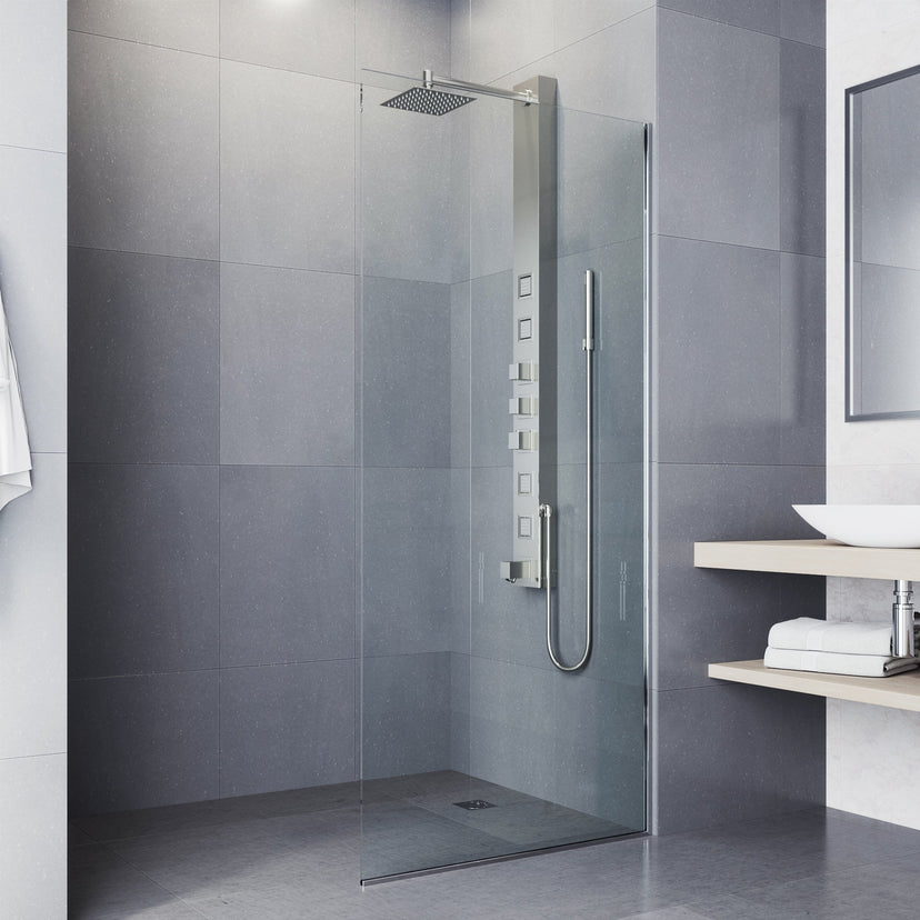Wall mount shower unit with body jets and flexible hose for easy use