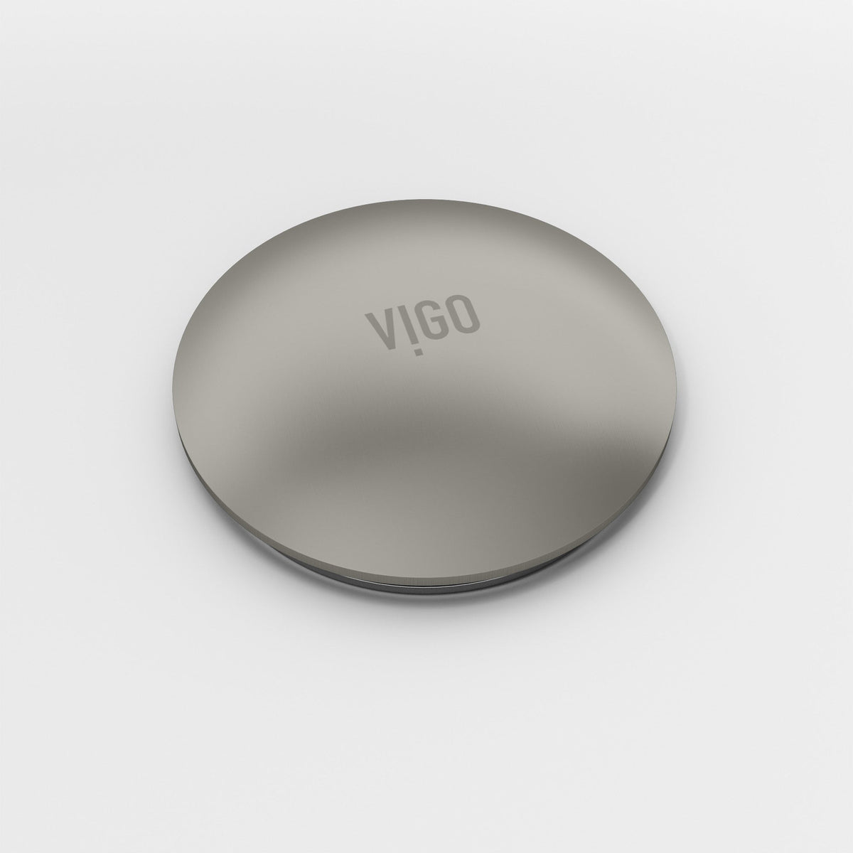 Modern brass sink accessory in brushed nickel finish