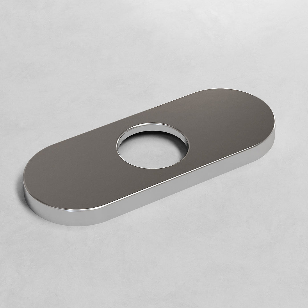 Paloma Bathroom Deck Plate. Modern brushed nickel zinc faucet accessory for bathroom