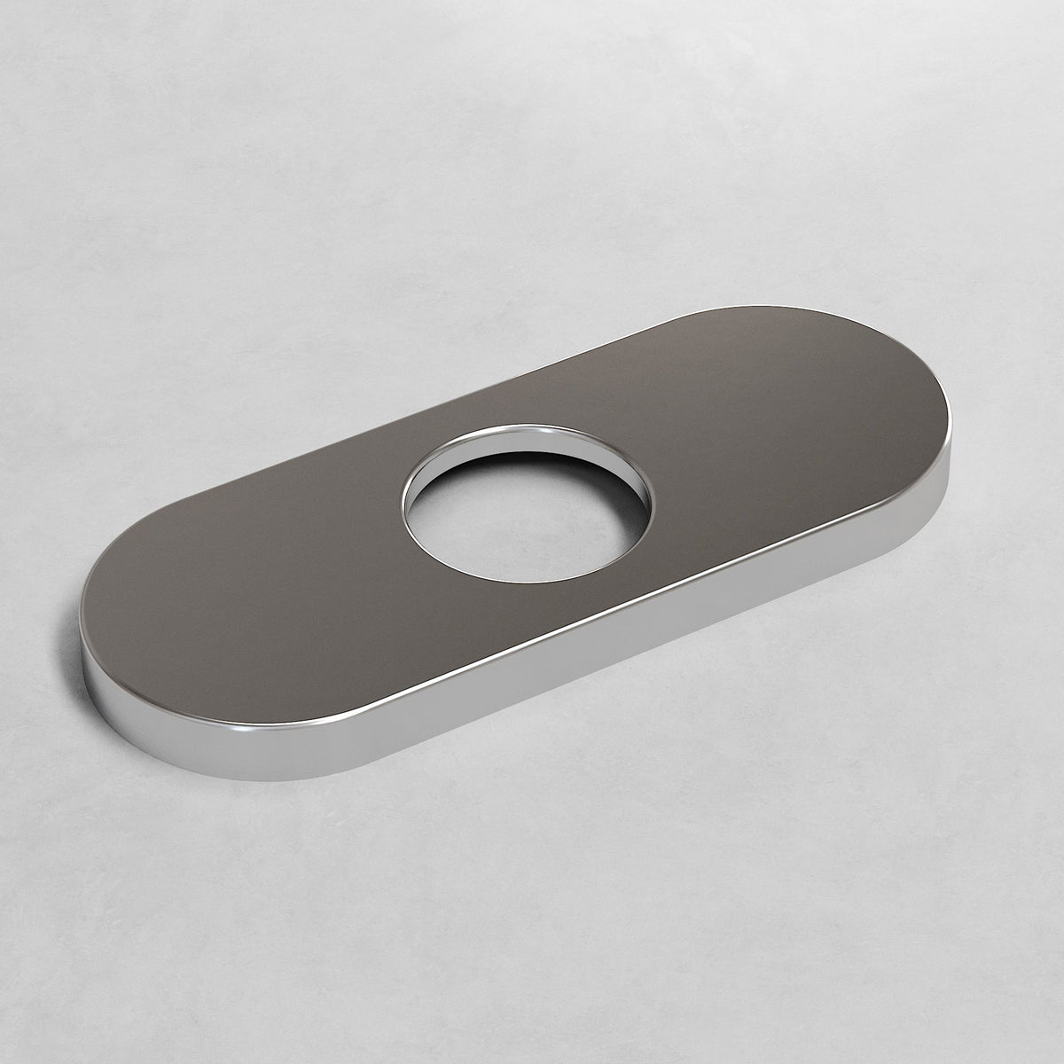 Paloma Bathroom Deck Plate. Modern brushed nickel zinc faucet accessory for bathroom