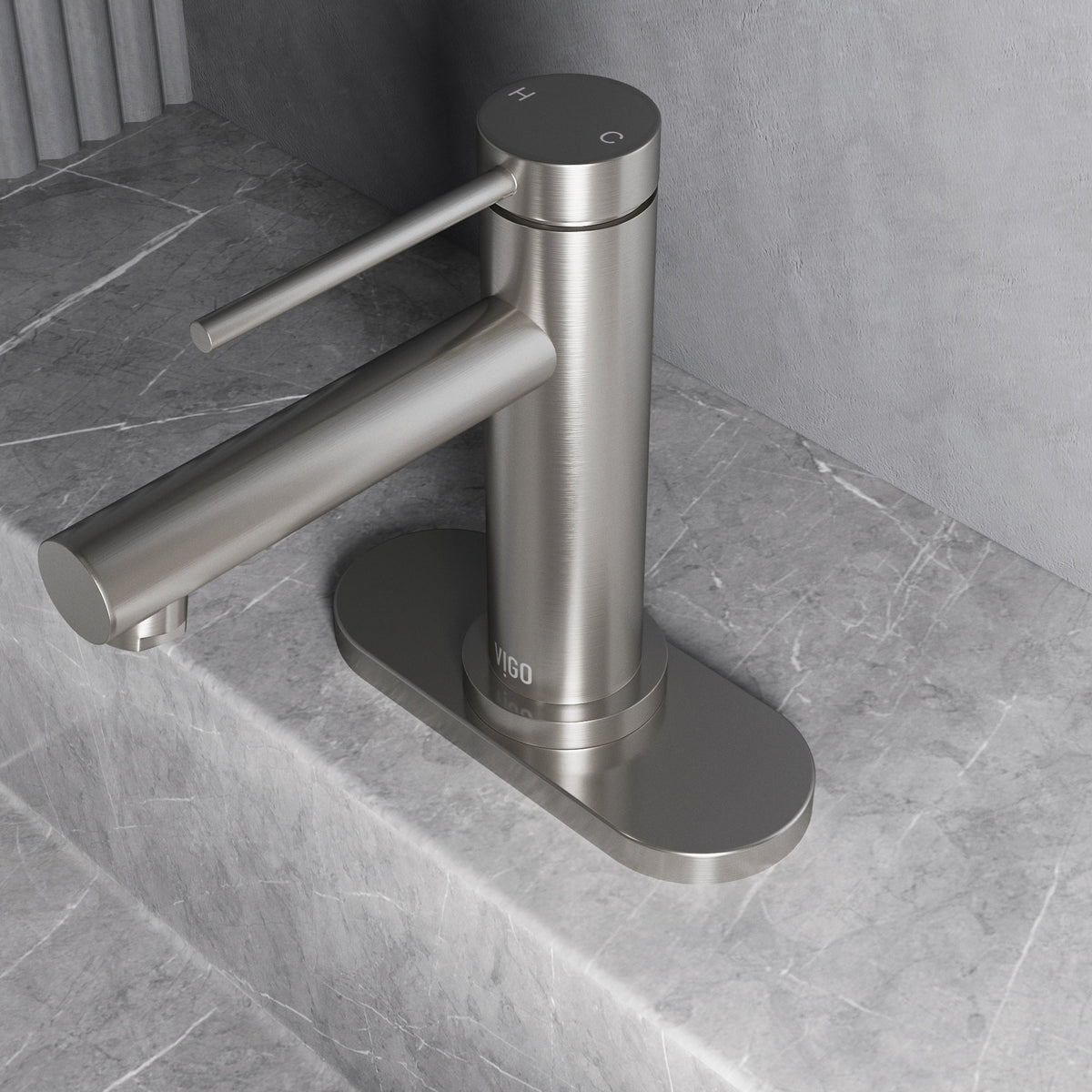 Zinc faucet accessory in brushed nickel, modern design