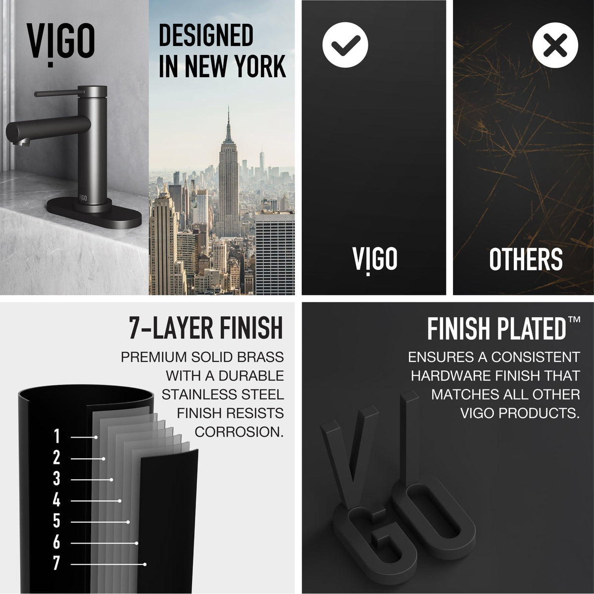 Modern bathroom accessory, zinc construction with matte black finish