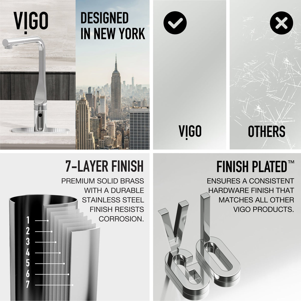 Minimalist chrome faucet accessory made of stainless steel