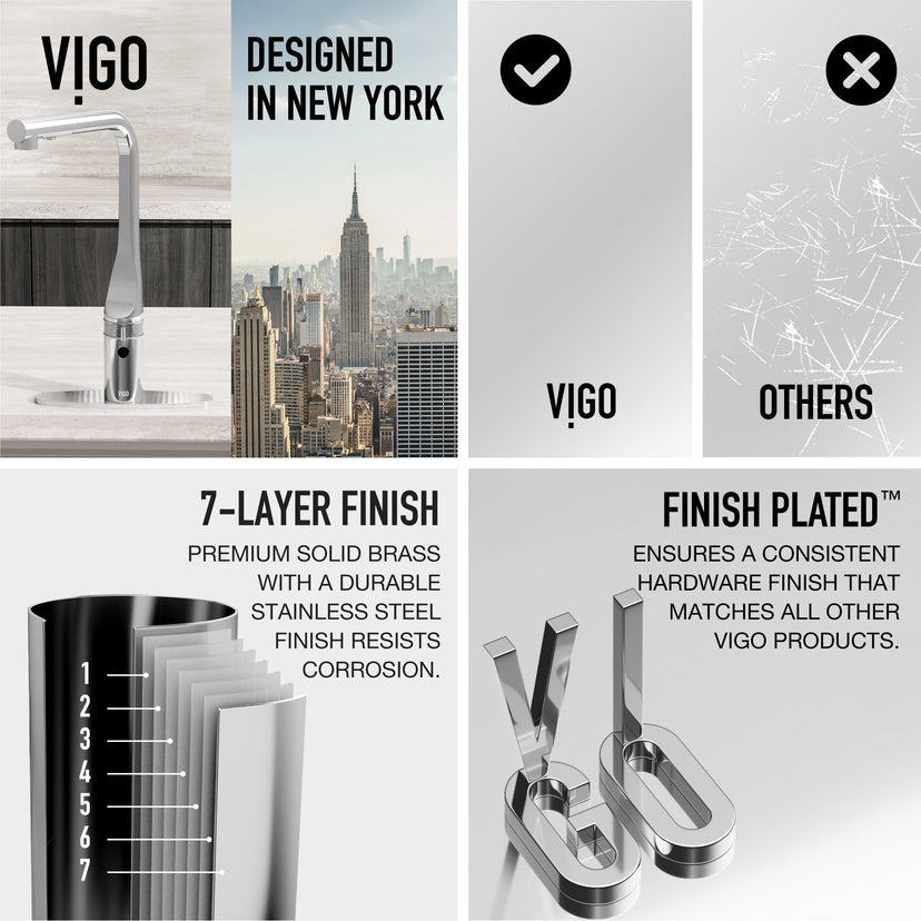 Minimalist chrome faucet accessory made of stainless steel