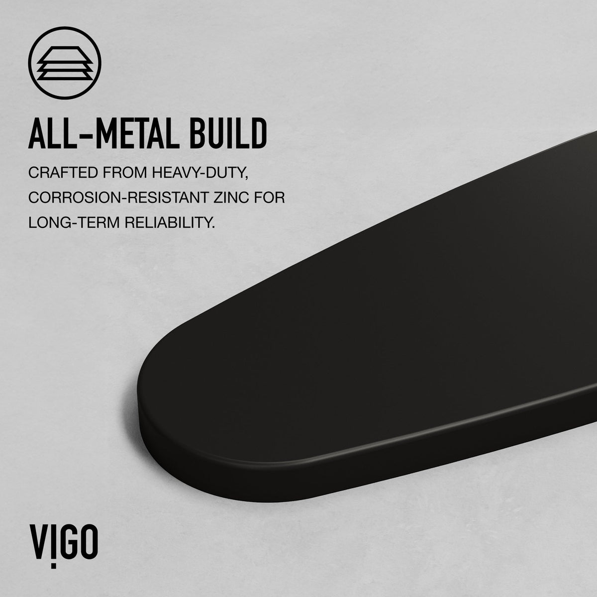 Minimalist matte black faucet accessory made of stainless steel