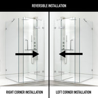 Clear glass shower with included mounting and door hardware