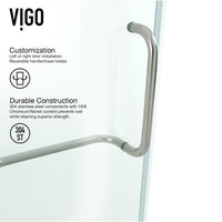 Brushed nickel shower enclosure with towel bar feature