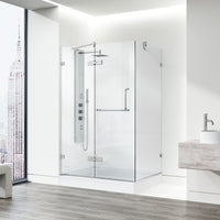 Left installation shower with tempered clear glass