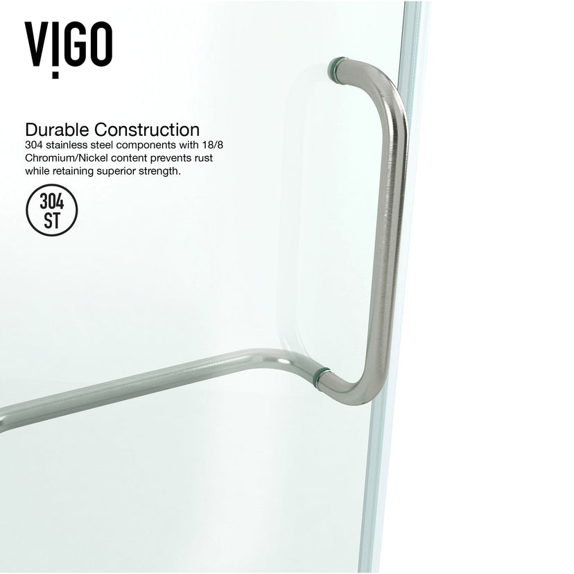Double hinged shower door with cool touch exterior