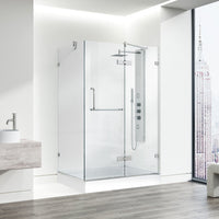 Right installation shower with tempered clear glass