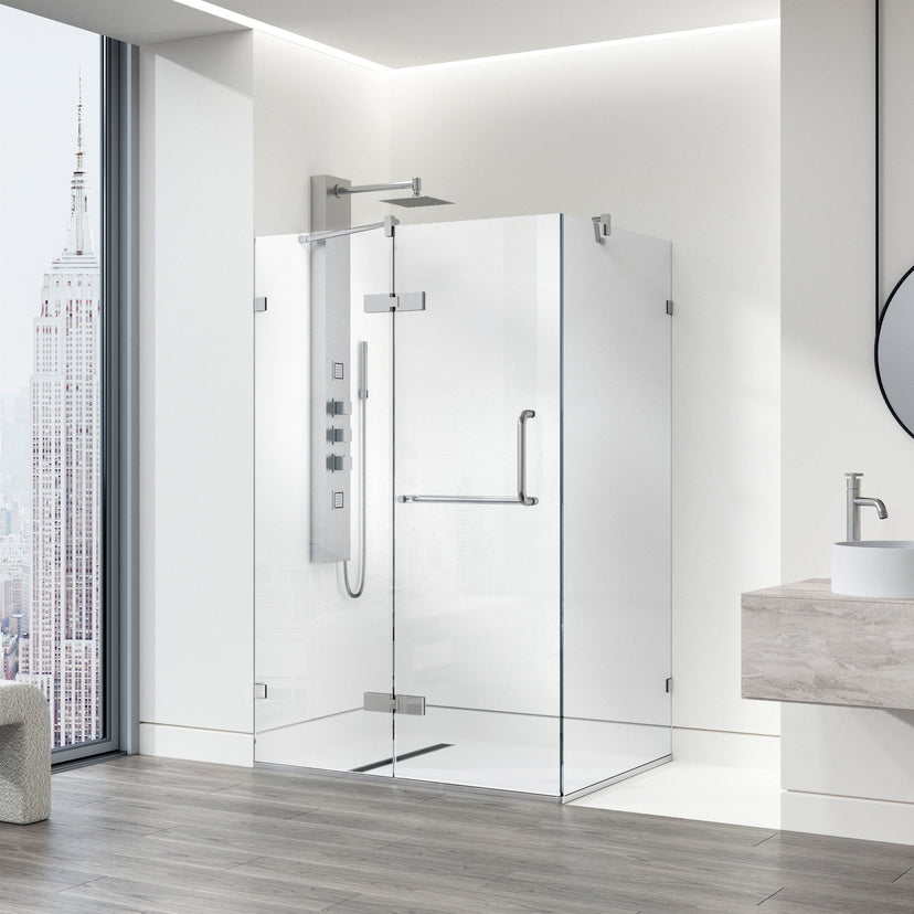 Standard installation shower with tempered safety glass