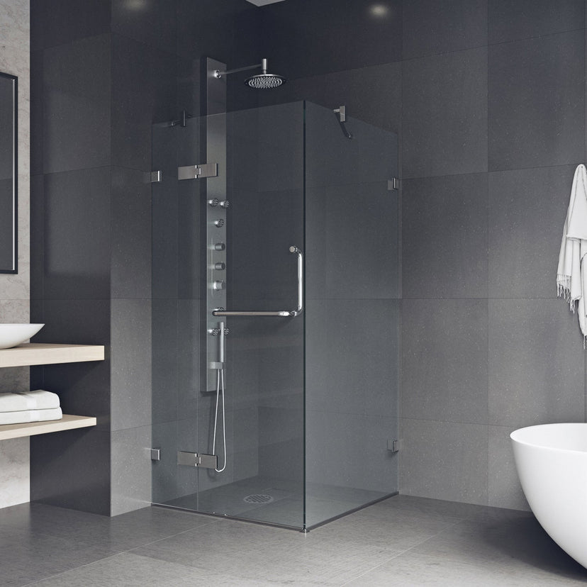 73-inch tall shower enclosure with included mounting hardware