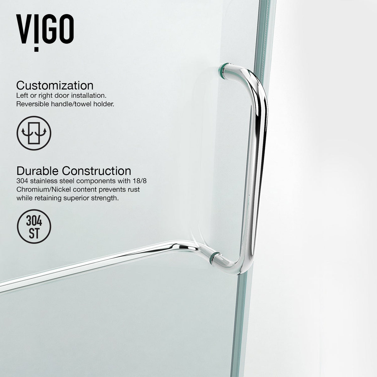Contemporary shower enclosure with double hinged door