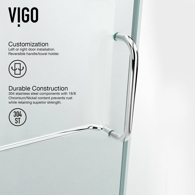 Contemporary shower enclosure with double hinged door