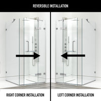 Clear glass shower with included mounting and door hardware