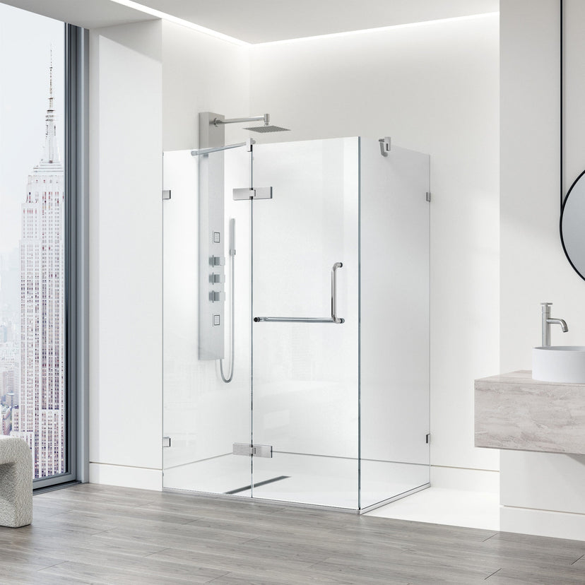 Standard installation shower with tempered safety glass