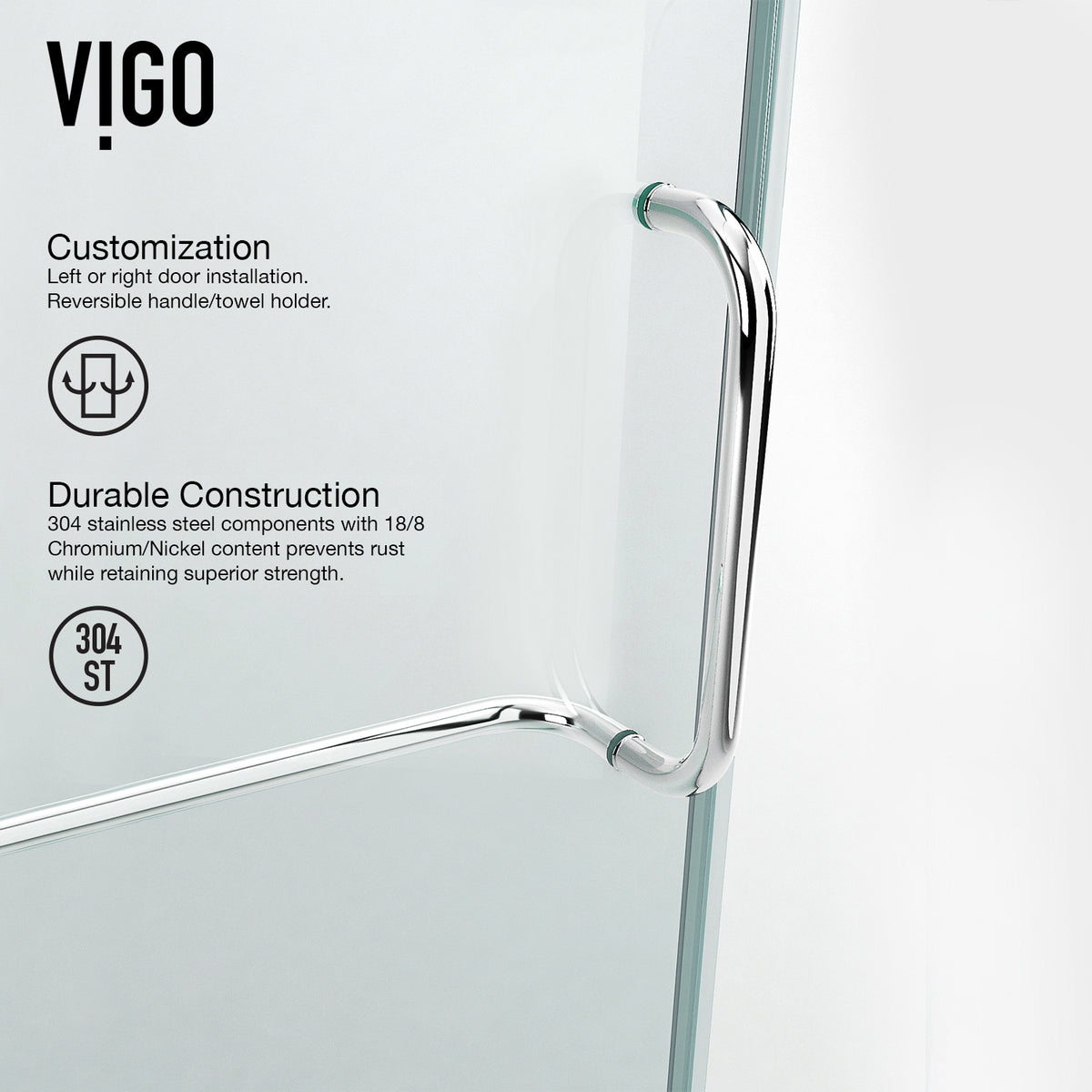 Monteray 30 in. L x 38 in. W x 73 in. H Frameless Hinged Rectangle Shower Enclosure and Meridian 4-Piece Bath Hardware Set in Chrome