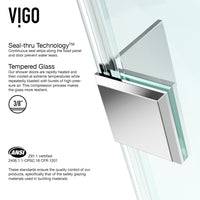 Monteray 30 in. L x 38 in. W x 73 in. H Frameless Hinged Rectangle Shower Enclosure and Meridian 4-Piece Bath Hardware Set in Chrome