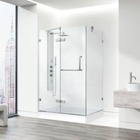 Left installation shower with tempered clear glass