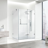 Right installation shower with tempered clear glass