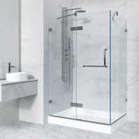 Left installation shower enclosure with base and slip-resistant floor
