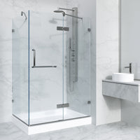 Right installation shower enclosure with base and slip-resistant floor