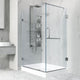 Brushed nickel shower enclosure with left installation and right-sided opening
