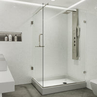 Shower with right installation and clear tempered glass