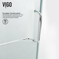 Frameless shower with included mounting materials and cool touch surface