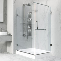 Chrome shower enclosure with left installation and left-sided opening