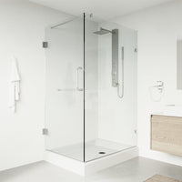 Chrome shower enclosure with right installation and right-sided opening