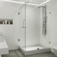 Shower with right installation and clear tempered glass