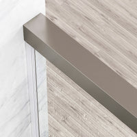 Satro E-Class 52 to 60 in. W x 74 in. H Semi-Frameless Double-Sliding Shower Door and Satro 3-Piece Bath Hardware Set in Brushed Nickel