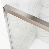 Satro E-Class 52 to 60 in. W x 74 in. H Semi-Frameless Double-Sliding Shower Door and Satro 3-Piece Bath Hardware Set in Brushed Nickel