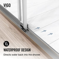 Satro E-Class 52 to 60 in. W x 74 in. H Semi-Frameless Double-Sliding Shower Door and Satro 3-Piece Bath Hardware Set in Brushed Nickel