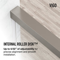 Satro E-Class 52 to 60 in. W x 74 in. H Semi-Frameless Double-Sliding Shower Door and Meridian 4-Piece Bath Hardware Set in Brushed Nickel