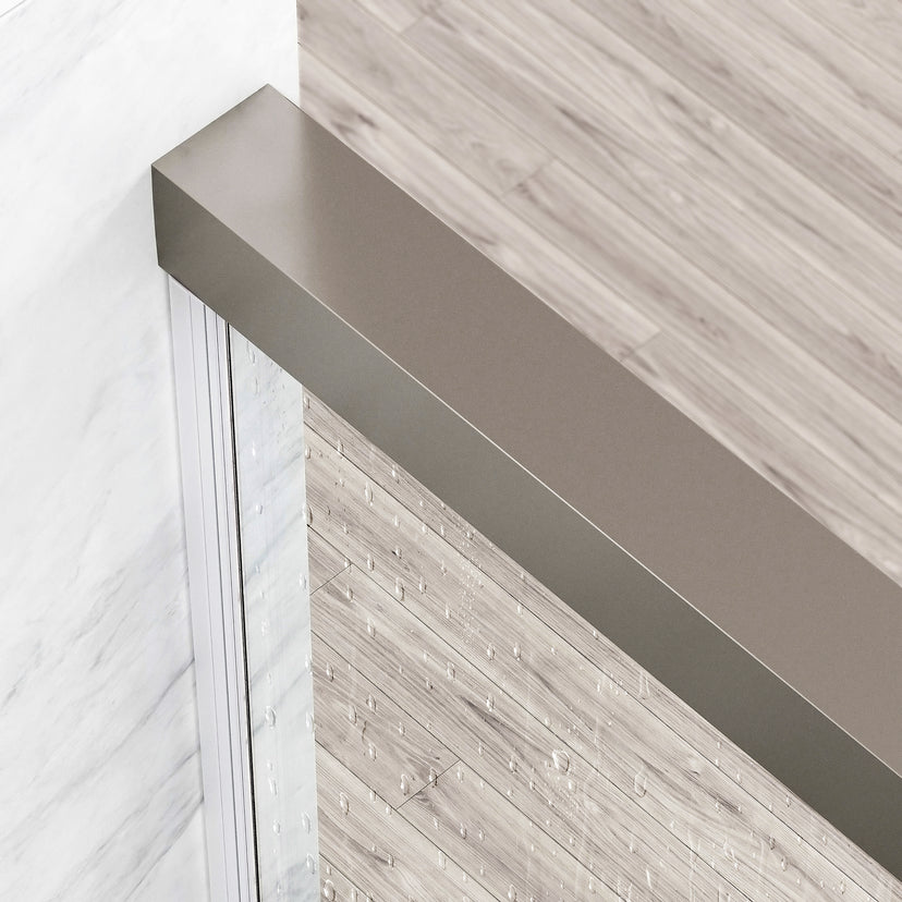 Satro E-Class 52 to 60 in. W x 74 in. H Semi-Frameless Double-Sliding Shower Door and Meridian 4-Piece Bath Hardware Set in Brushed Nickel