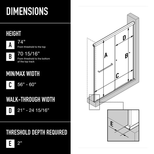 Satro E-Class Semi-Frameless Double-Sliding Shower Door