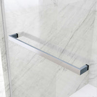 Satro E-Class 52 to 60 in. W x 74 in. H Semi-Frameless Double-Sliding Shower Door and Meridian 4-Piece Bath Hardware Set in Chrome