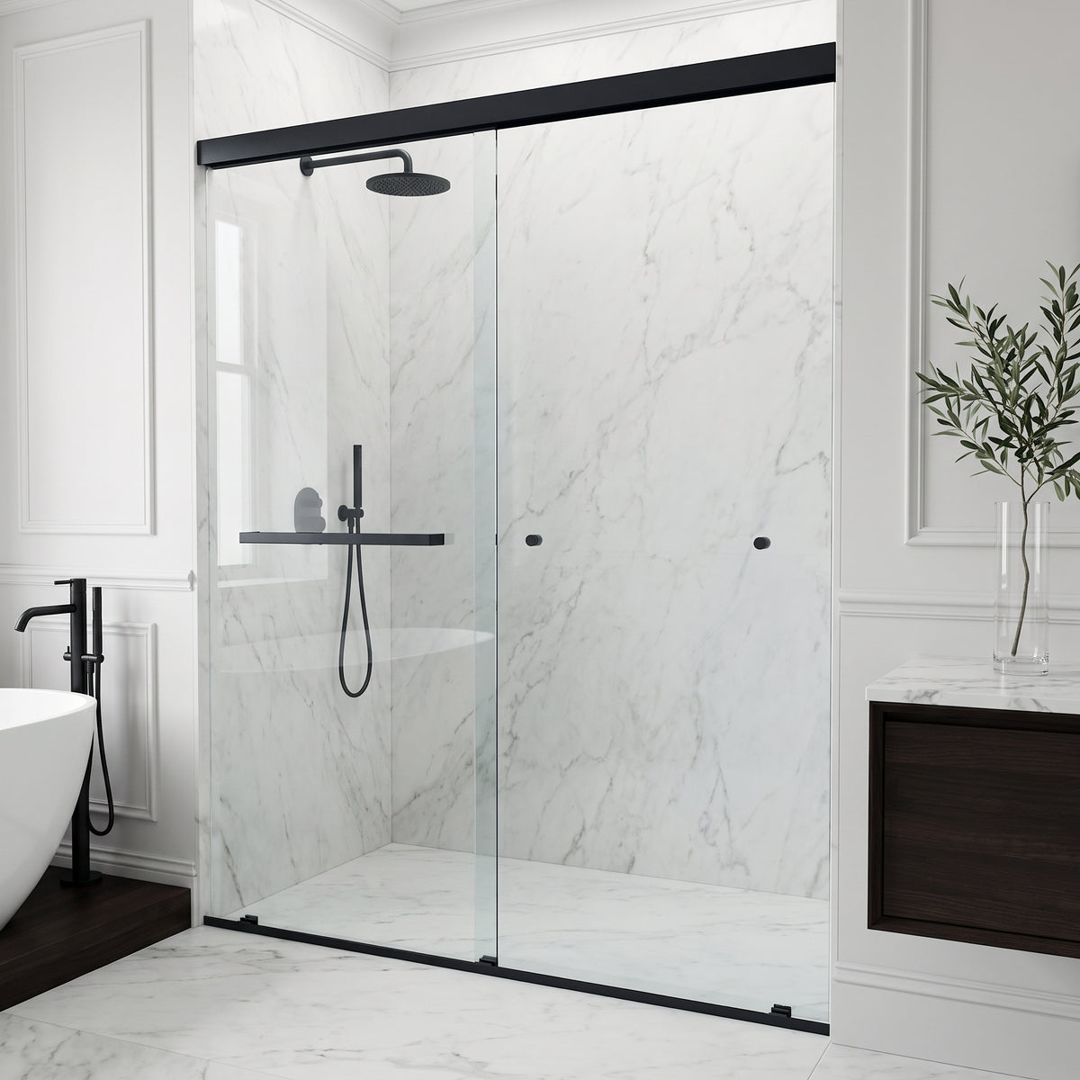 Satro E-Class Semi-Frameless Double-Sliding Shower Door