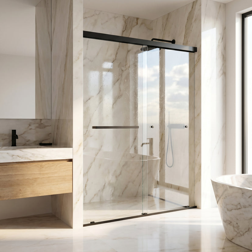 Satro E-Class Semi-Frameless Double-Sliding Shower Door