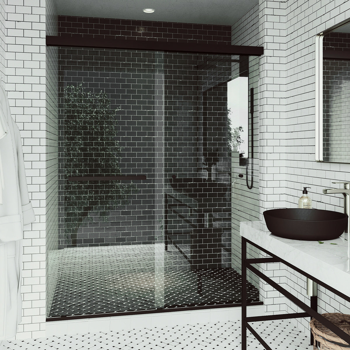 Satro E-Class Semi-Frameless Double-Sliding Shower Door